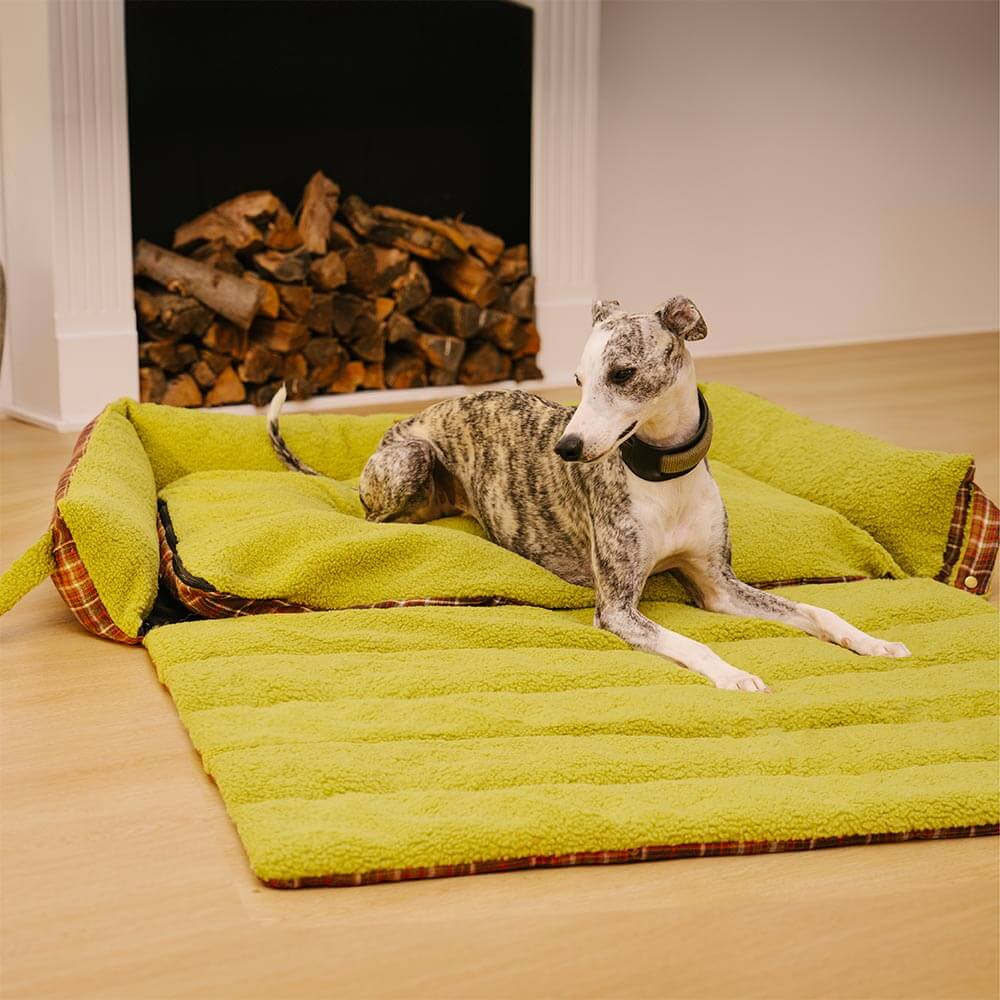 Coperte Piega Vintage Tartano Lavabili di Grande Dimensione per Cani - Avocuddle