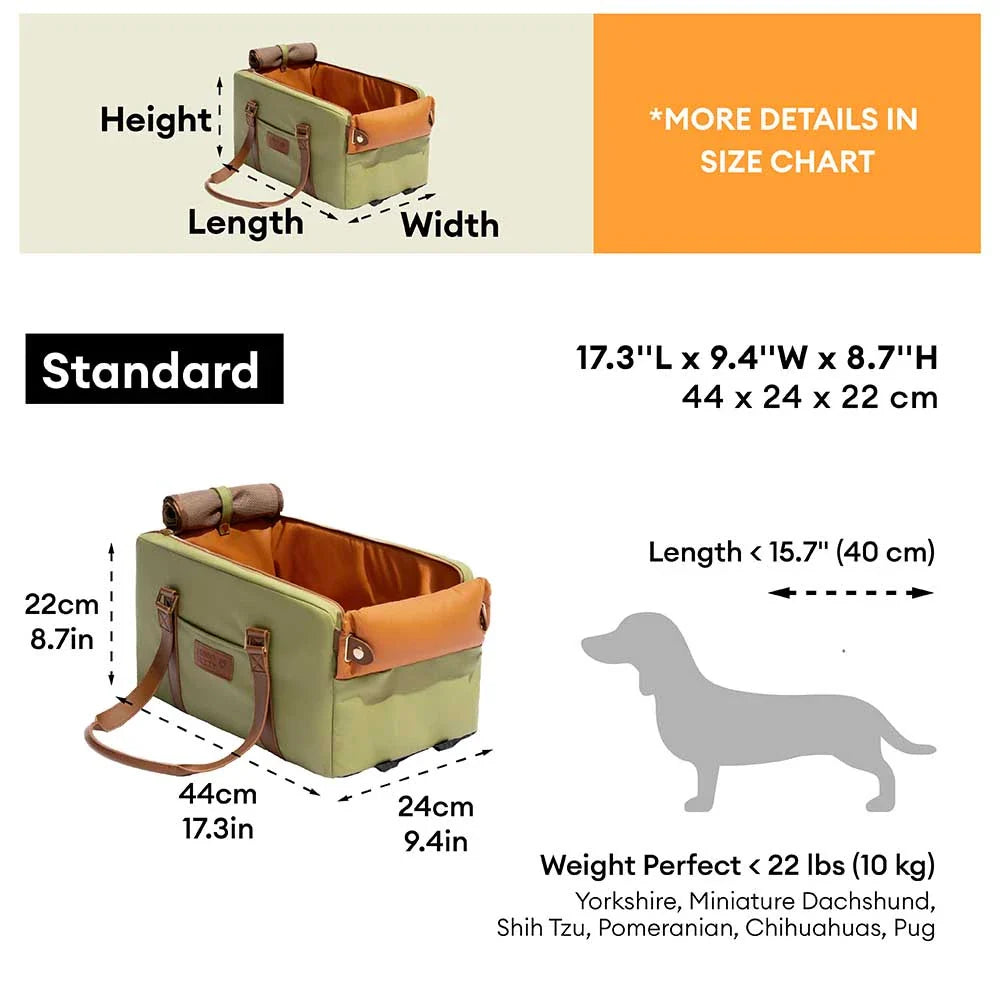 Seggiolino e trasportino per animali domestici in finta pelle di lusso con centro di sicurezza - Urban Voyager
