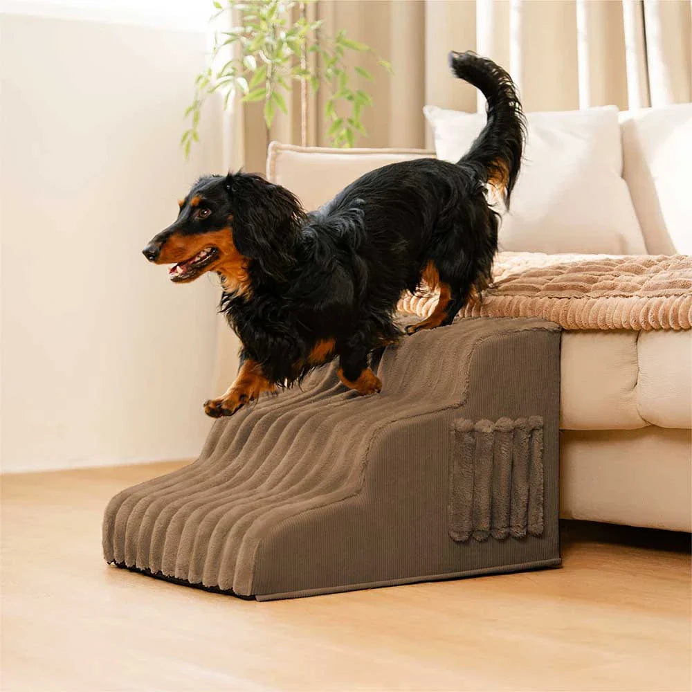 CreamyRamp Scala e Letto per Animali 2-in-1 in Morbido Plush Rimovibile