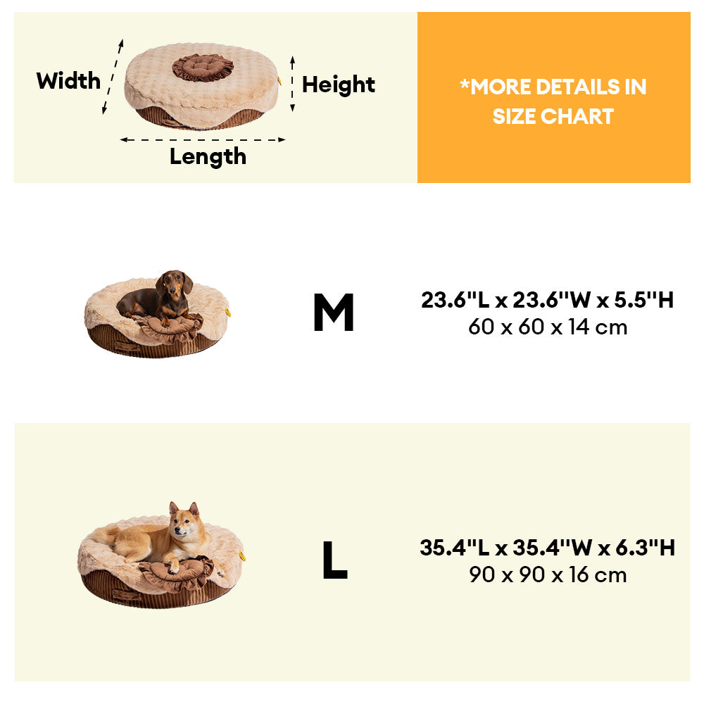 Letto ortopedico per animali domestici staccabile a forma di torta fluffy – DreamBake