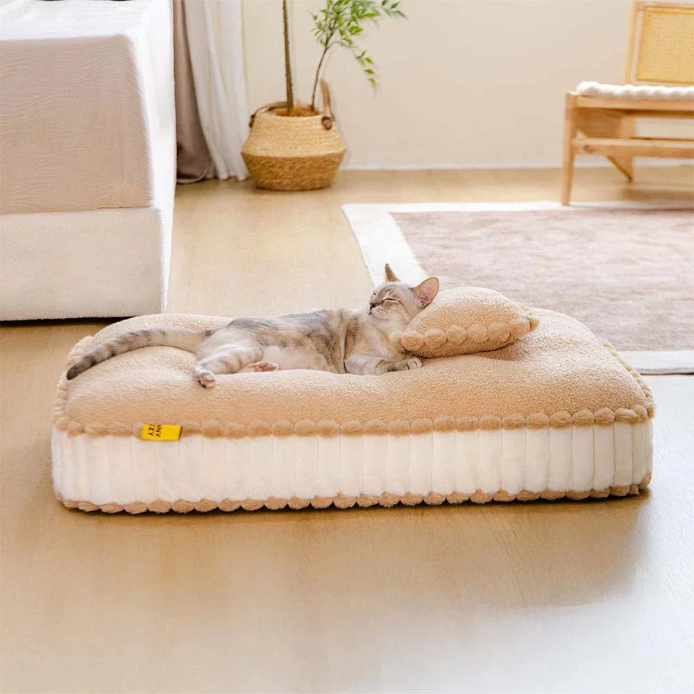 Letto ortopedico per cani ispirato ai biscotti in peluche confortevole con cuscino – SweetNap