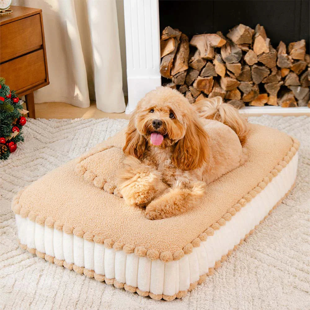 Letto ortopedico per cani ispirato ai biscotti in peluche confortevole con cuscino – SweetNap