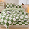 Ensemble de draps matelassés à damier en velours de lait