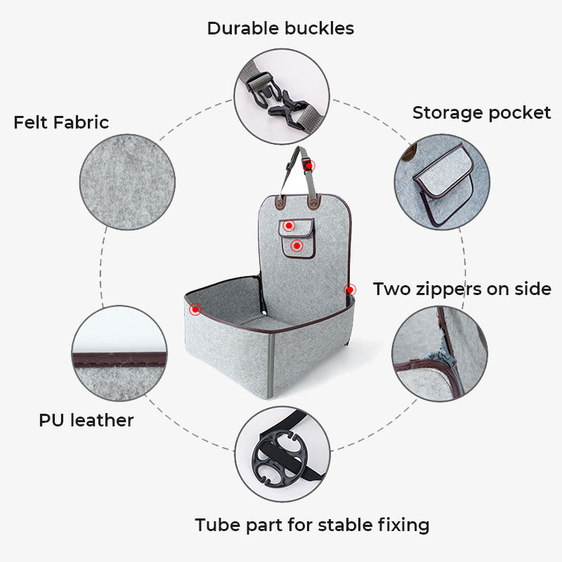 Coprisedile per auto per cani in tessuto feltro naturale