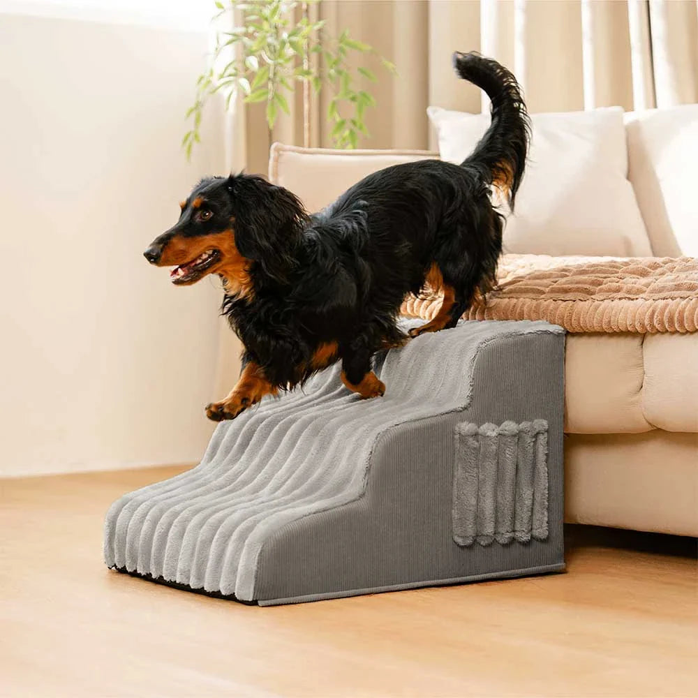 CreamyRamp Scala e Letto per Animali 2-in-1 in Morbido Plush Rimovibile