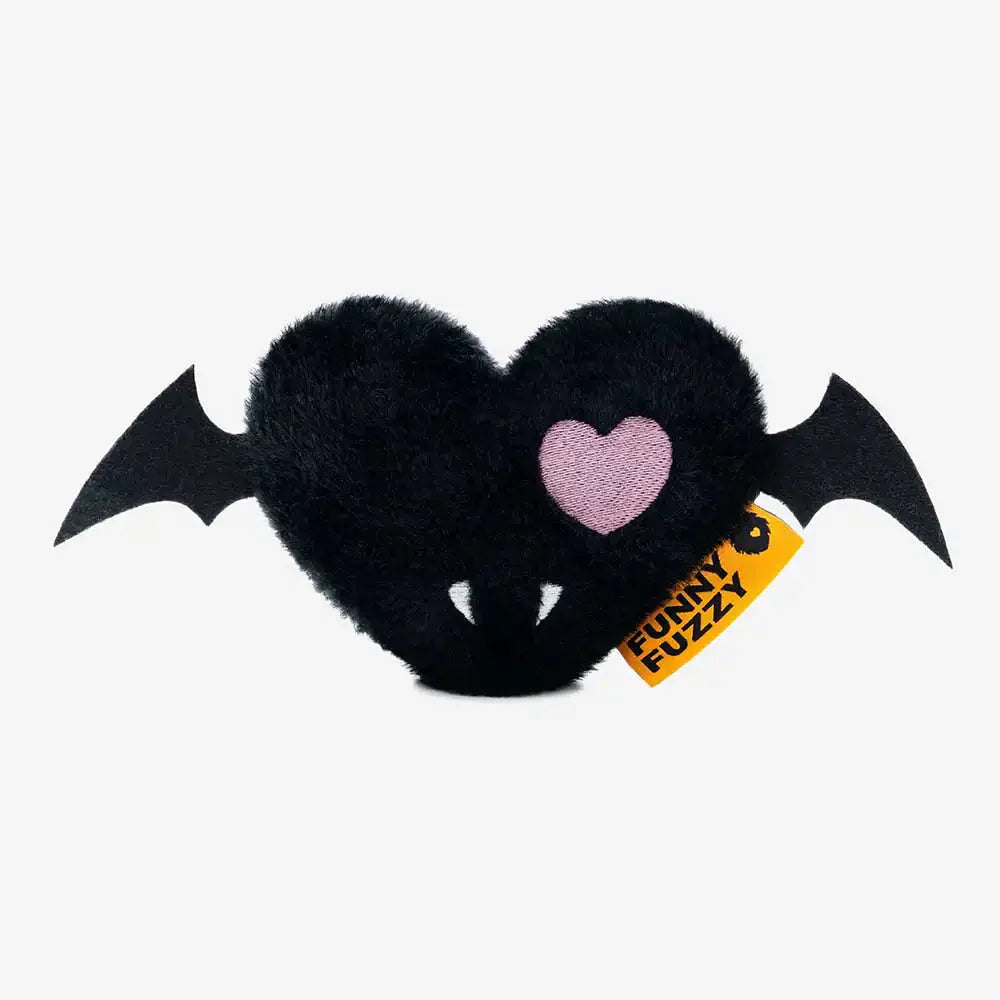 FUNNYFUZZY Giocattolo per Cani di Peluche Squeaky di Halloween - Cuore di Pipistrello