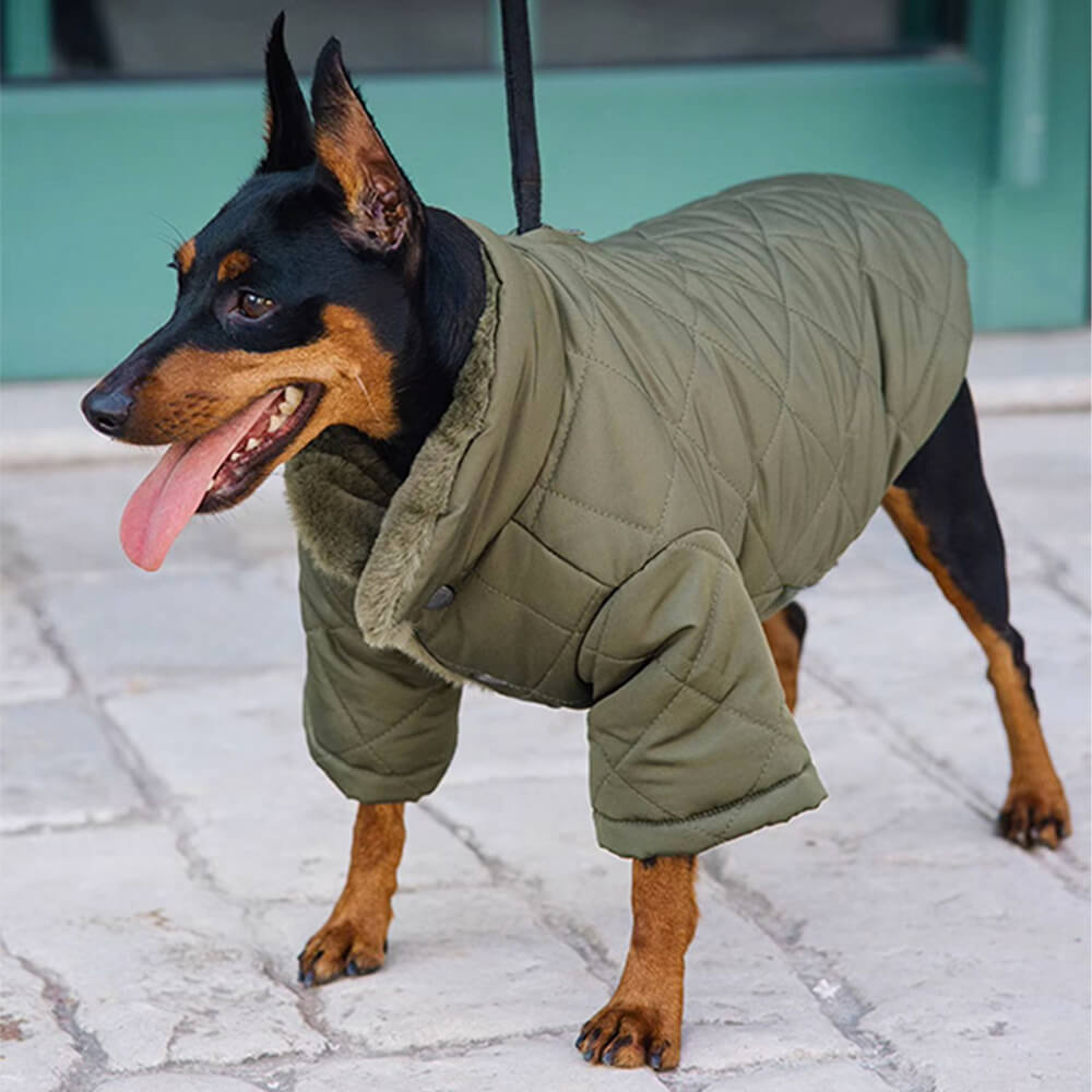 Cozy Warm Faux Fur Turtleneck Snap Fasteners Dog Coat