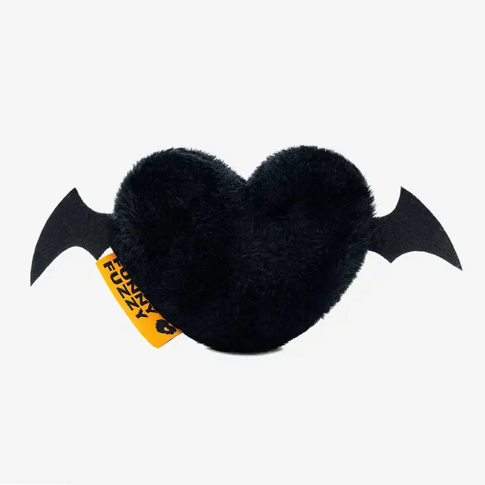 FUNNYFUZZY Giocattolo per Cani di Peluche Squeaky di Halloween - Cuore di Pipistrello