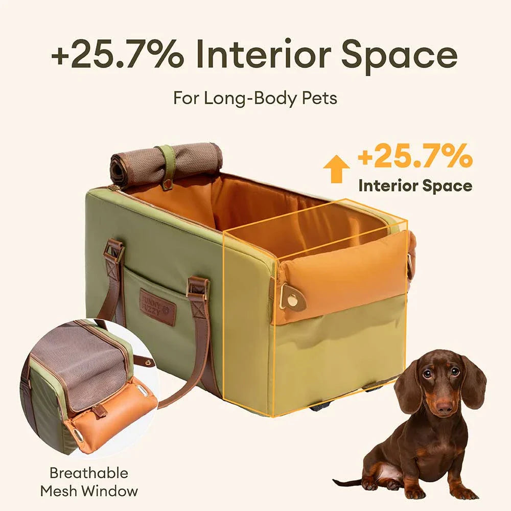 Seggiolino e trasportino per animali domestici in finta pelle di lusso con centro di sicurezza - Urban Voyager