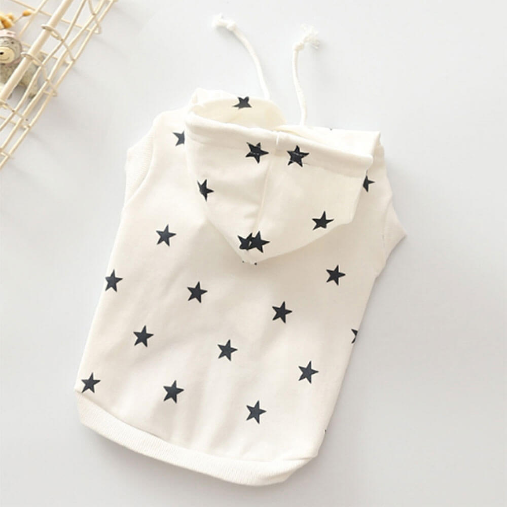 New autumn and winter pet hooded sweatshirt dog clothes small and medium dogs star pattern sleeveless hooded sweatshirt