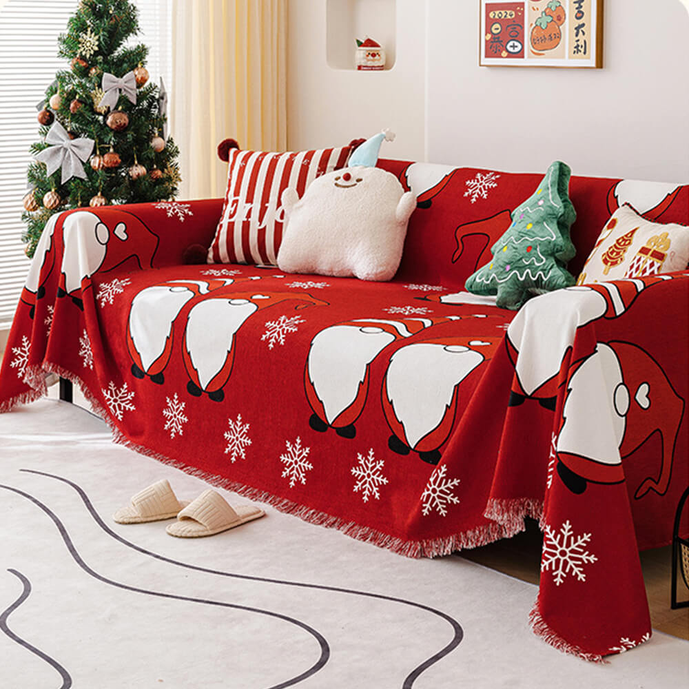 Christmas Red Waterproof Anti-Slip One-Piece Couch Cover