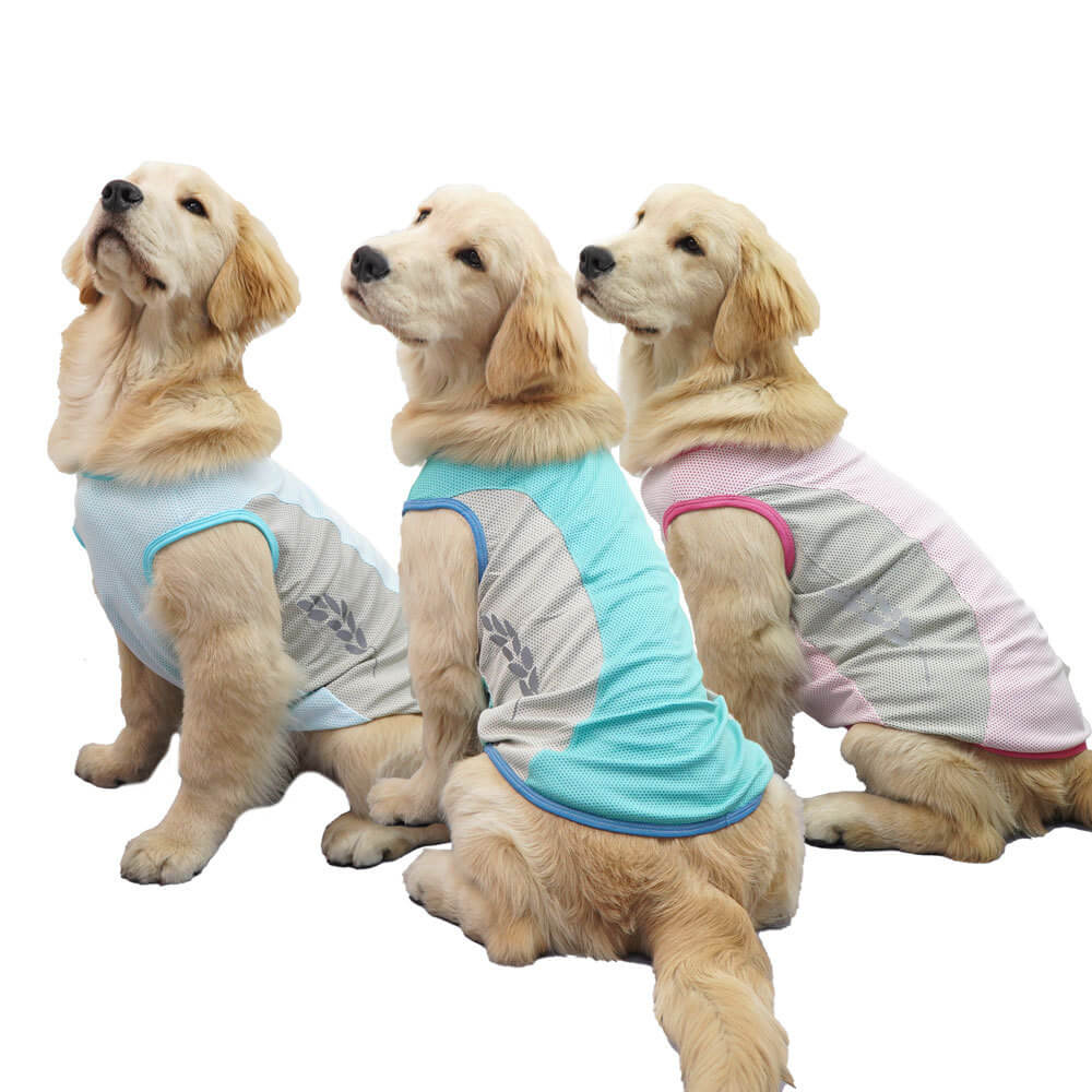 Pet dog clothes honeycomb reflective wheat ears cooling cool clothes color matching vest