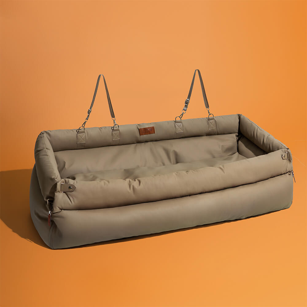 Cama elevadora grande de lujo con asiento de coche para perros de piel sintética - Urban Voyager