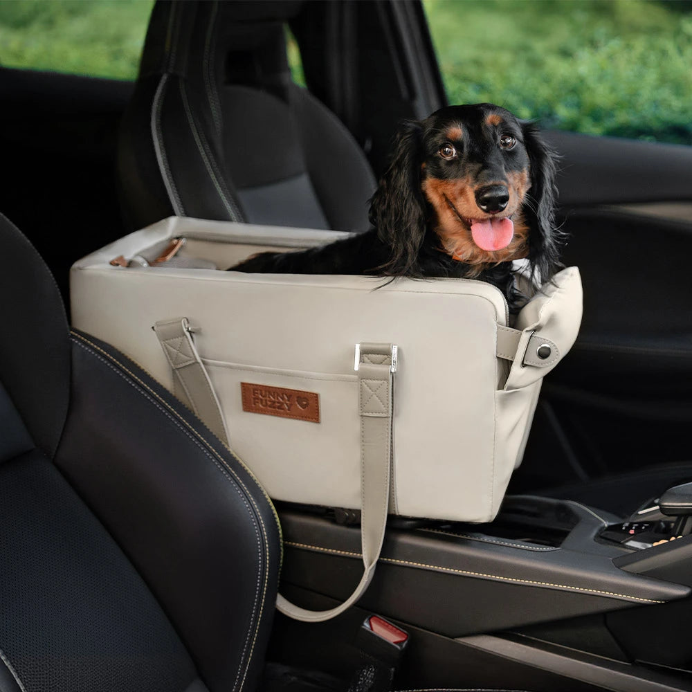 Seggiolino e trasportino per animali domestici in finta pelle di lusso con centro di sicurezza - Urban Voyager