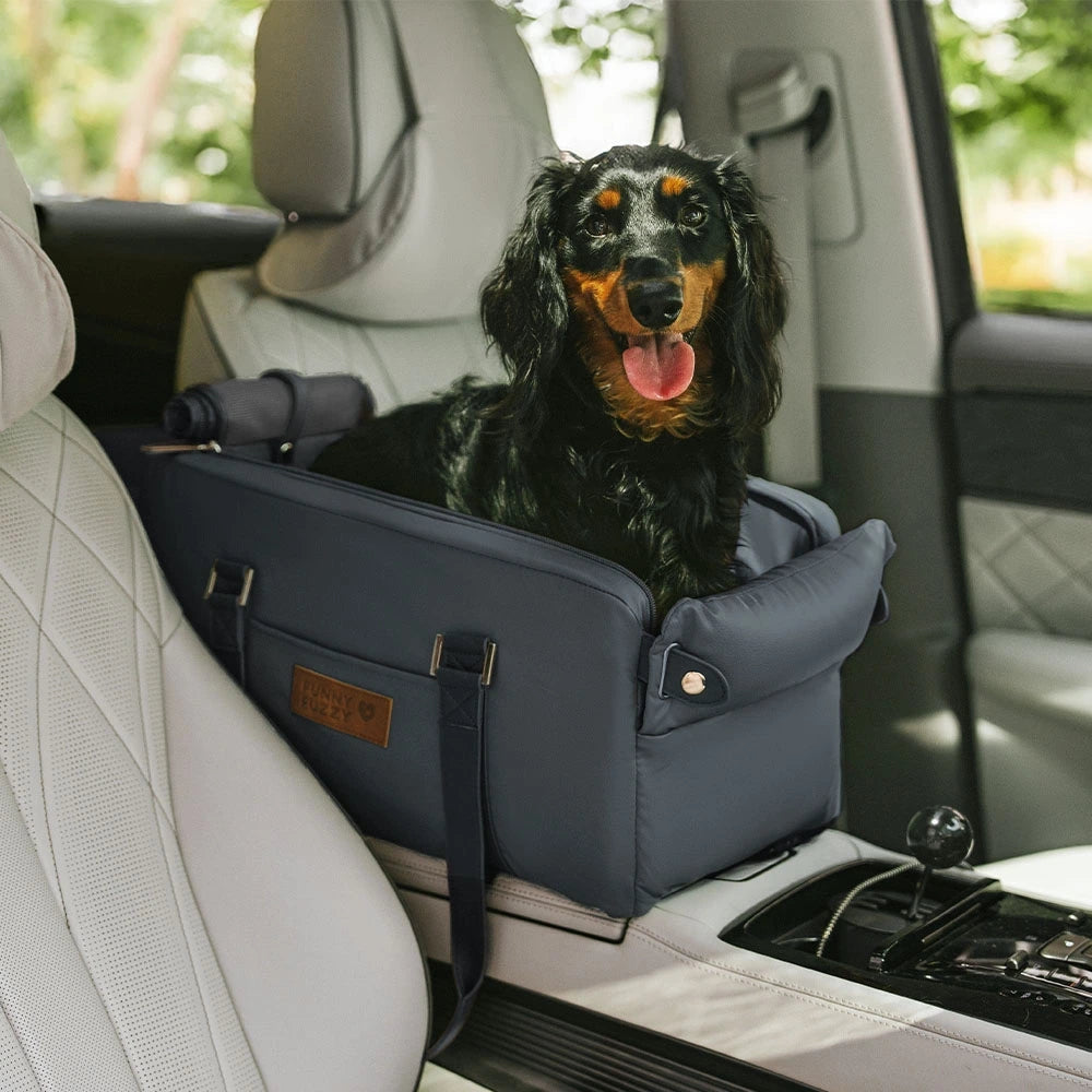 Seggiolino e trasportino per animali domestici in finta pelle di lusso con centro di sicurezza - Urban Voyager