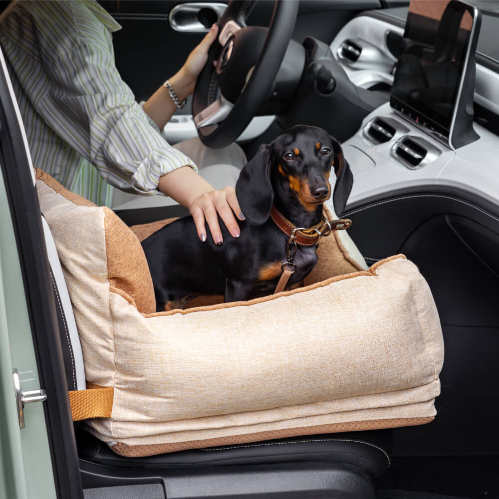 Letto da Auto per Cani Impermeabile e Sicuro - Caffè Chiaro
