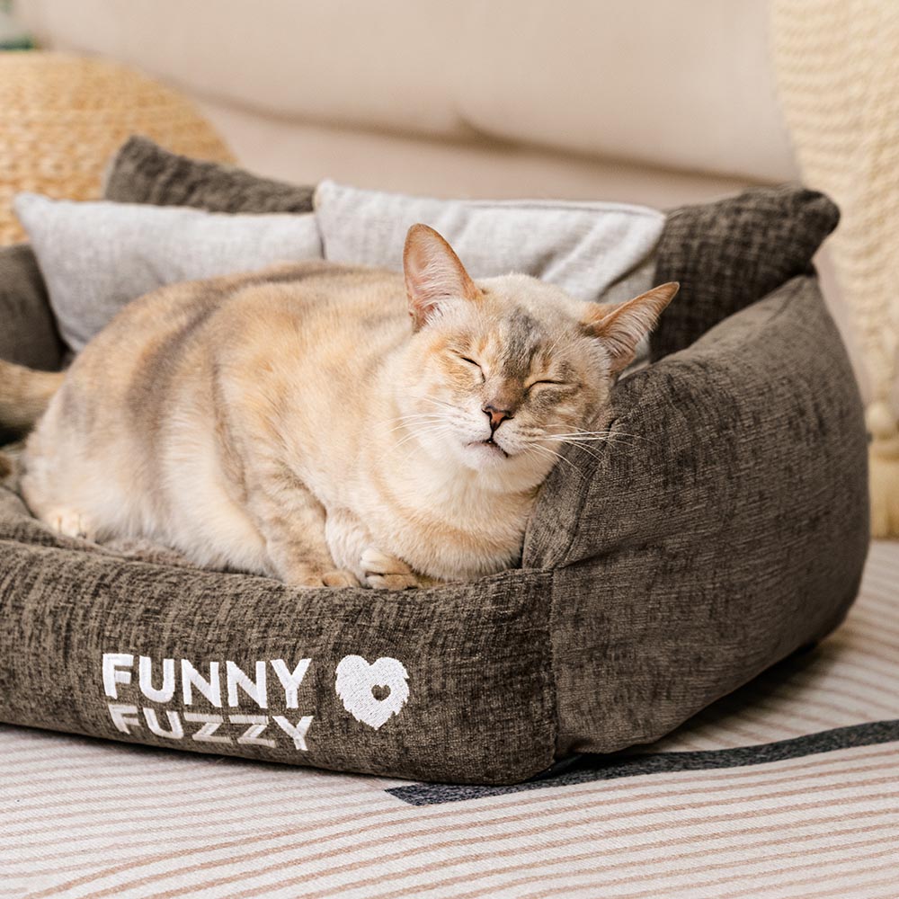 Divano letto per gatti in chenille vintage lavabile e morbido