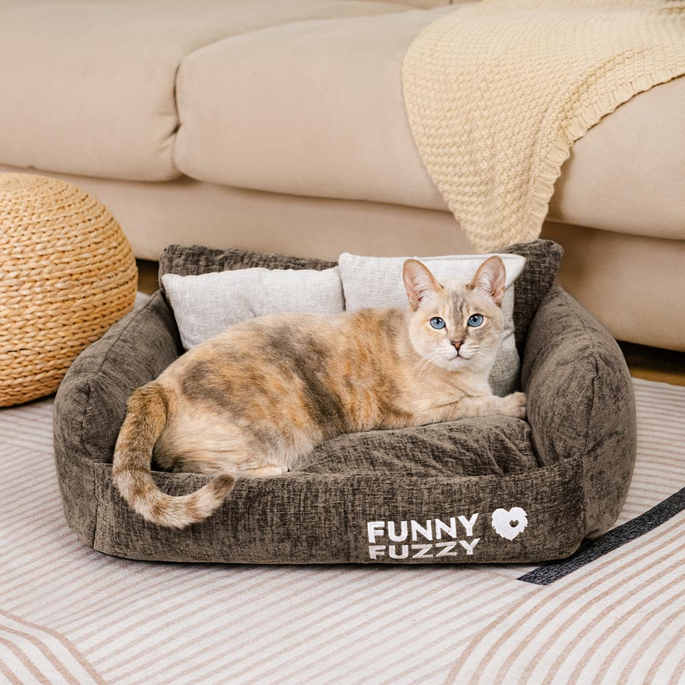 Divano letto per gatti in chenille vintage lavabile e morbido