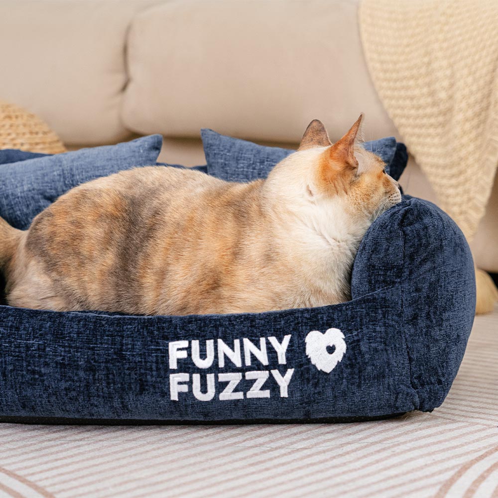 Divano letto per gatti in chenille vintage lavabile e morbido