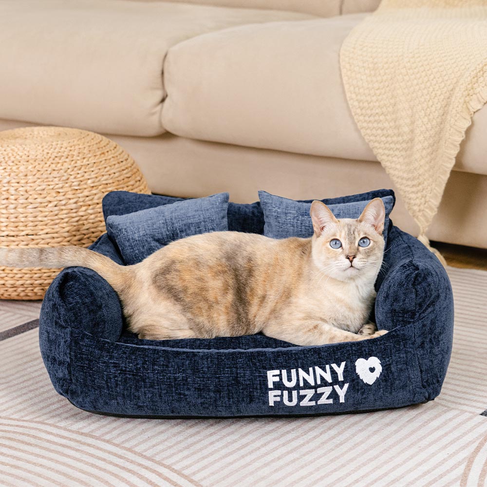 Divano letto per gatti in chenille vintage lavabile e morbido