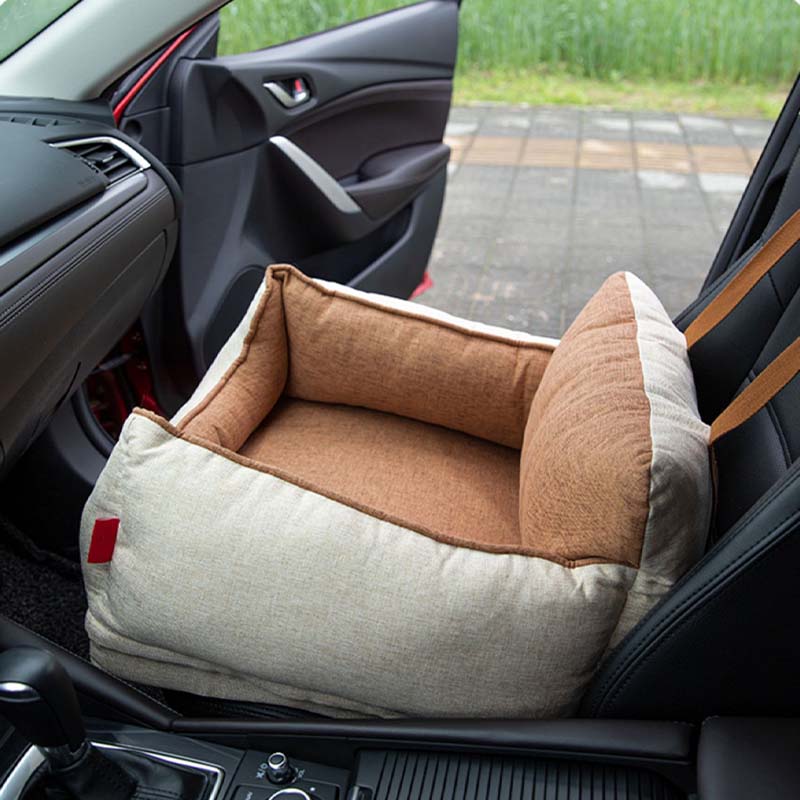 Letto da Auto per Cani Impermeabile e Sicuro - Caffè Chiaro