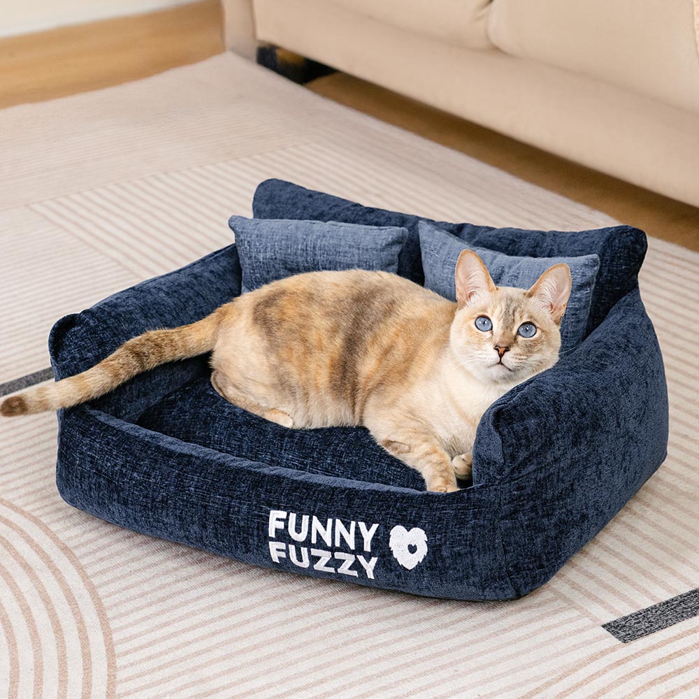 Divano letto per gatti in chenille vintage lavabile e morbido
