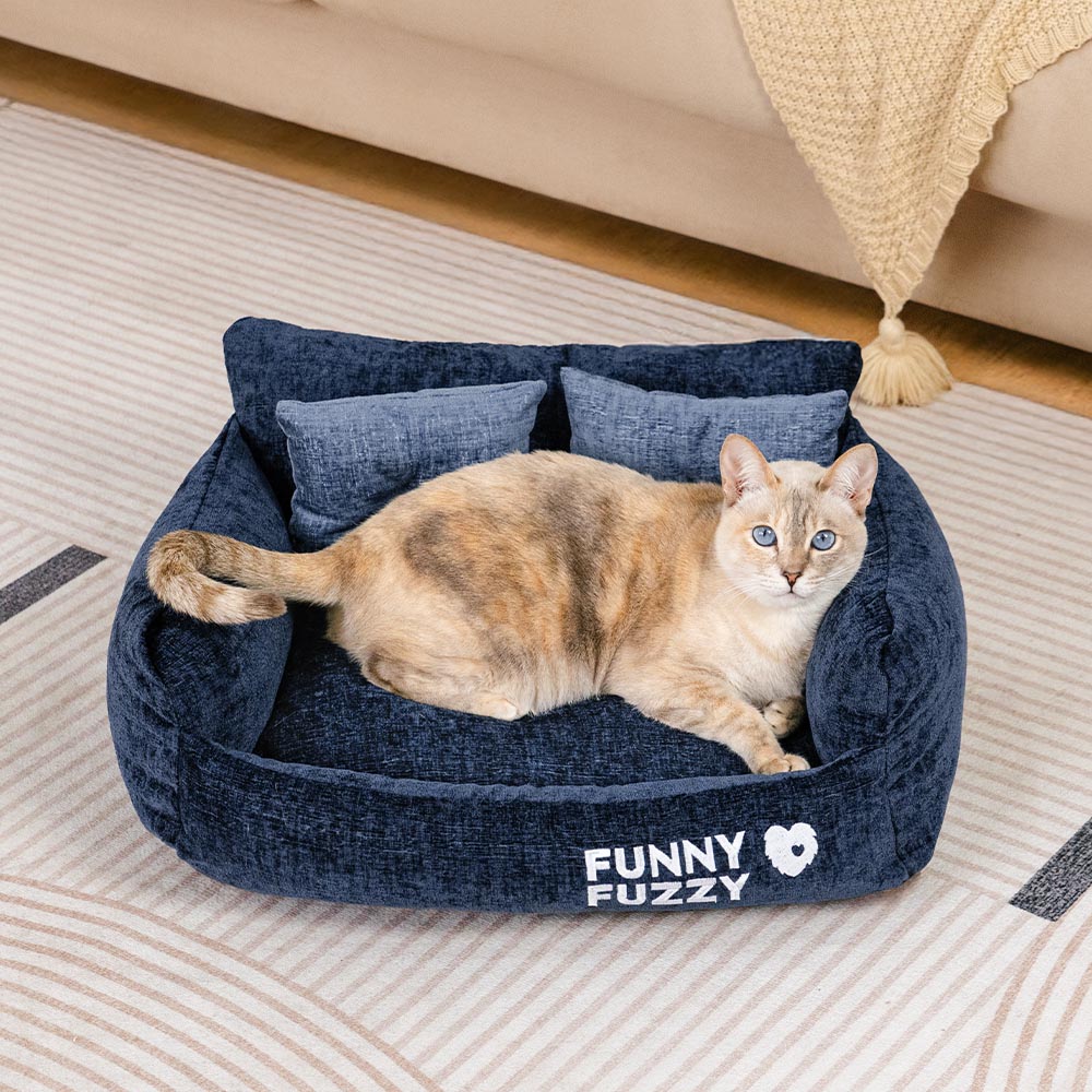 Divano letto per gatti in chenille vintage lavabile e morbido