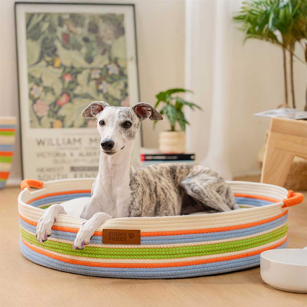 Borsa da spiaggia in cotone intrecciato leggera fatta a mano - Trasportino per animali domestici - Vacanze estive