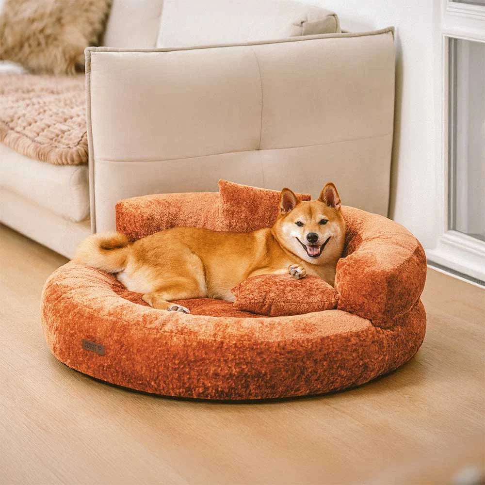 DreamNest – Letto ortopedico a ciambella in velluto con diamanti