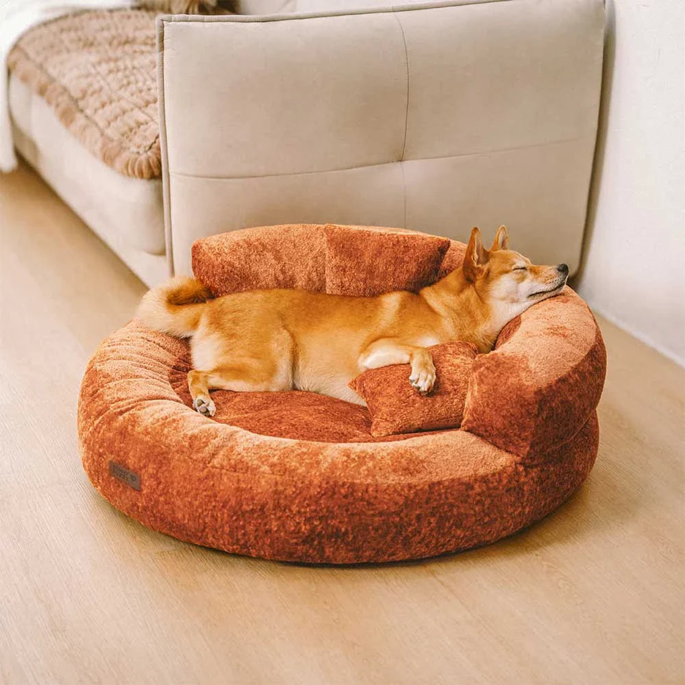 DreamNest – Letto ortopedico a ciambella in velluto con diamanti