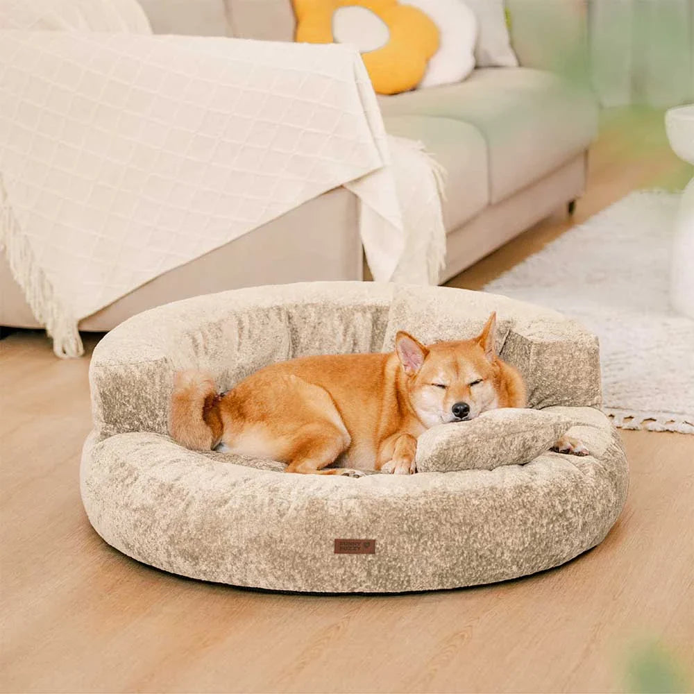 DreamNest – Letto ortopedico a ciambella in velluto con diamanti
