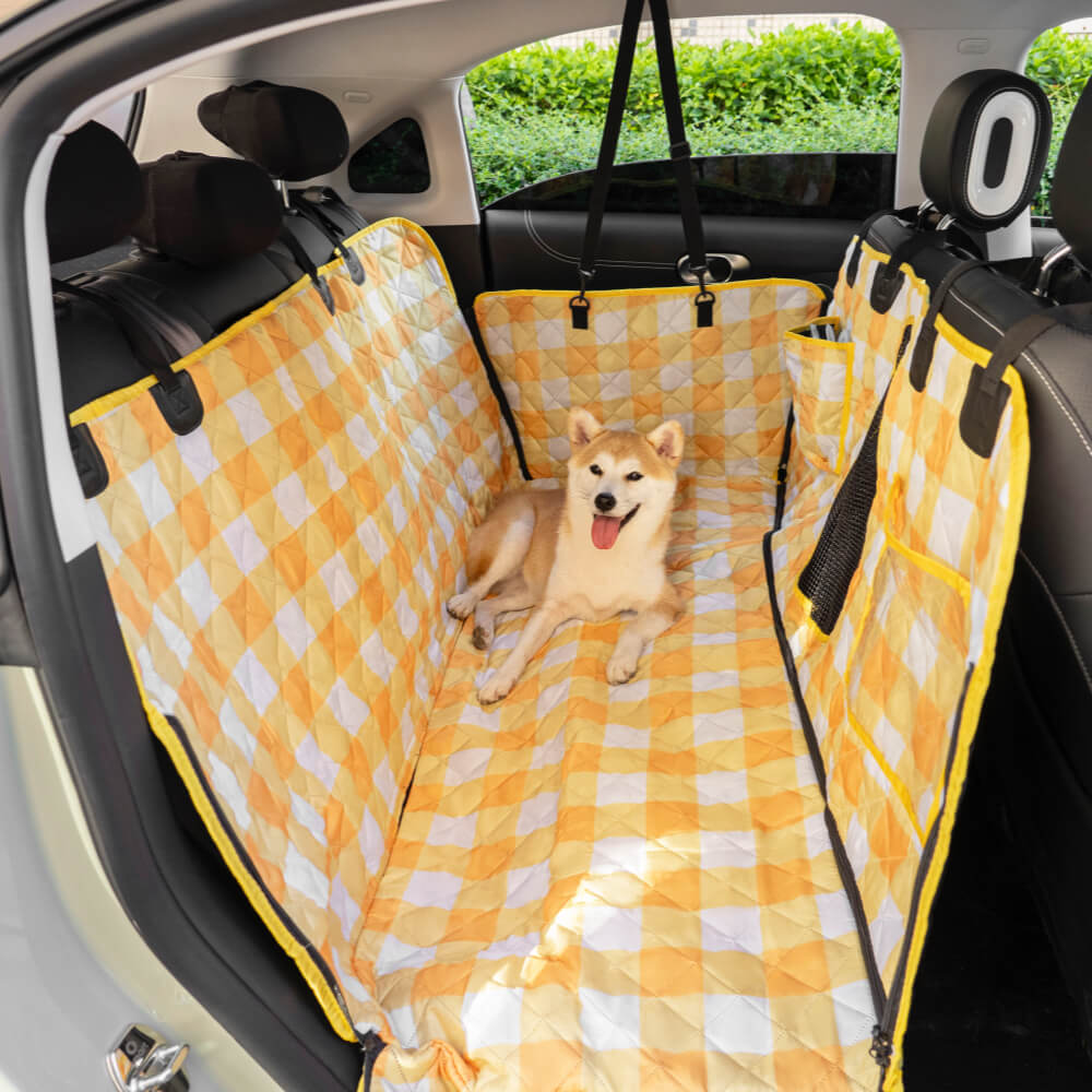 Coperture per sedili auto per cani in tessuto ossford cationico impermeabile e resistente ai graffi.
