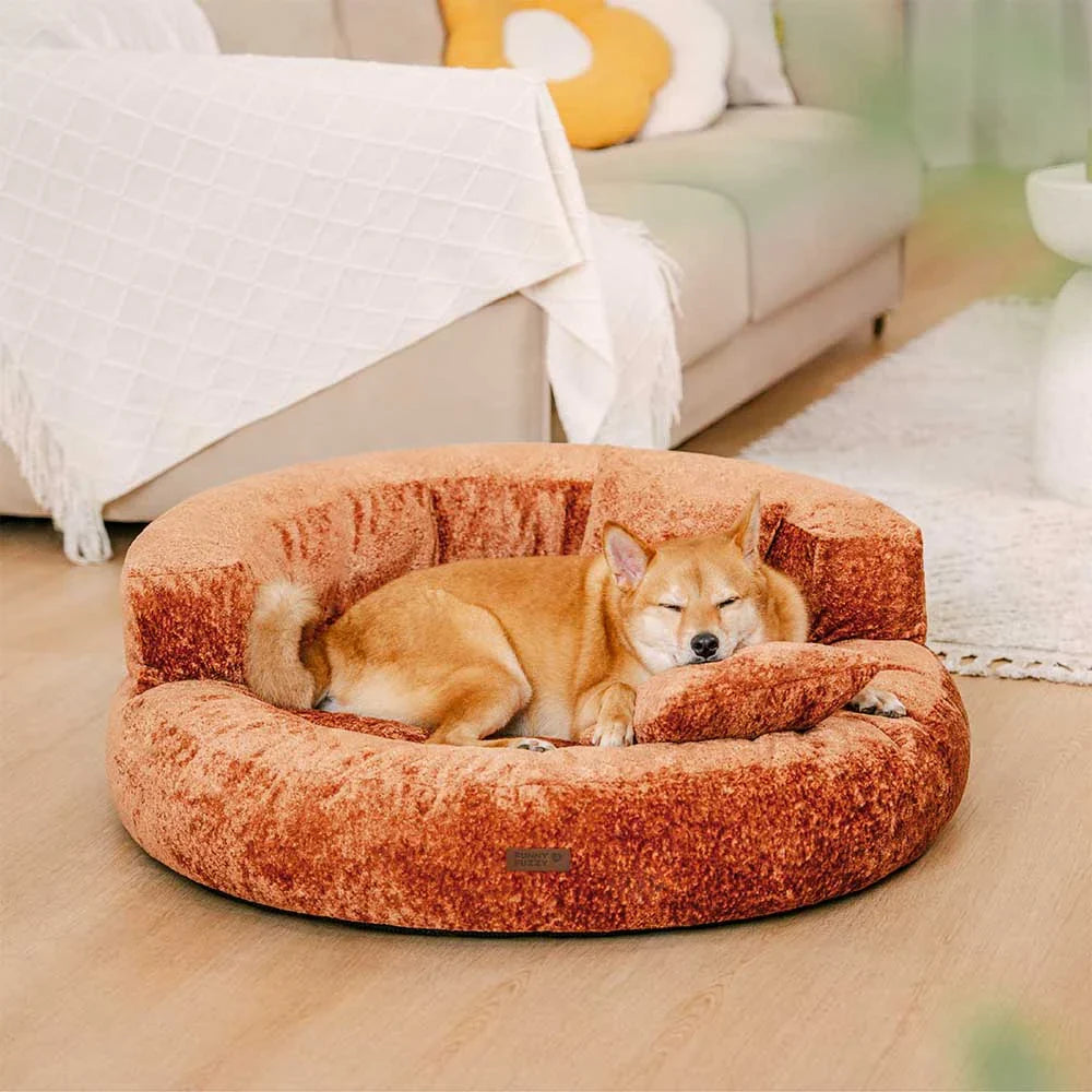DreamNest – Letto ortopedico a ciambella in velluto con diamanti