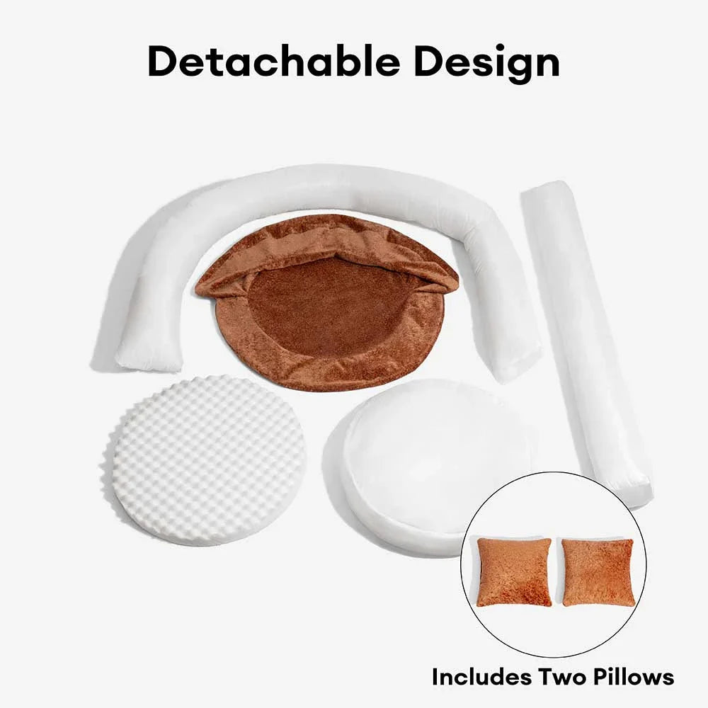 DreamNest – Letto ortopedico a ciambella in velluto con diamanti