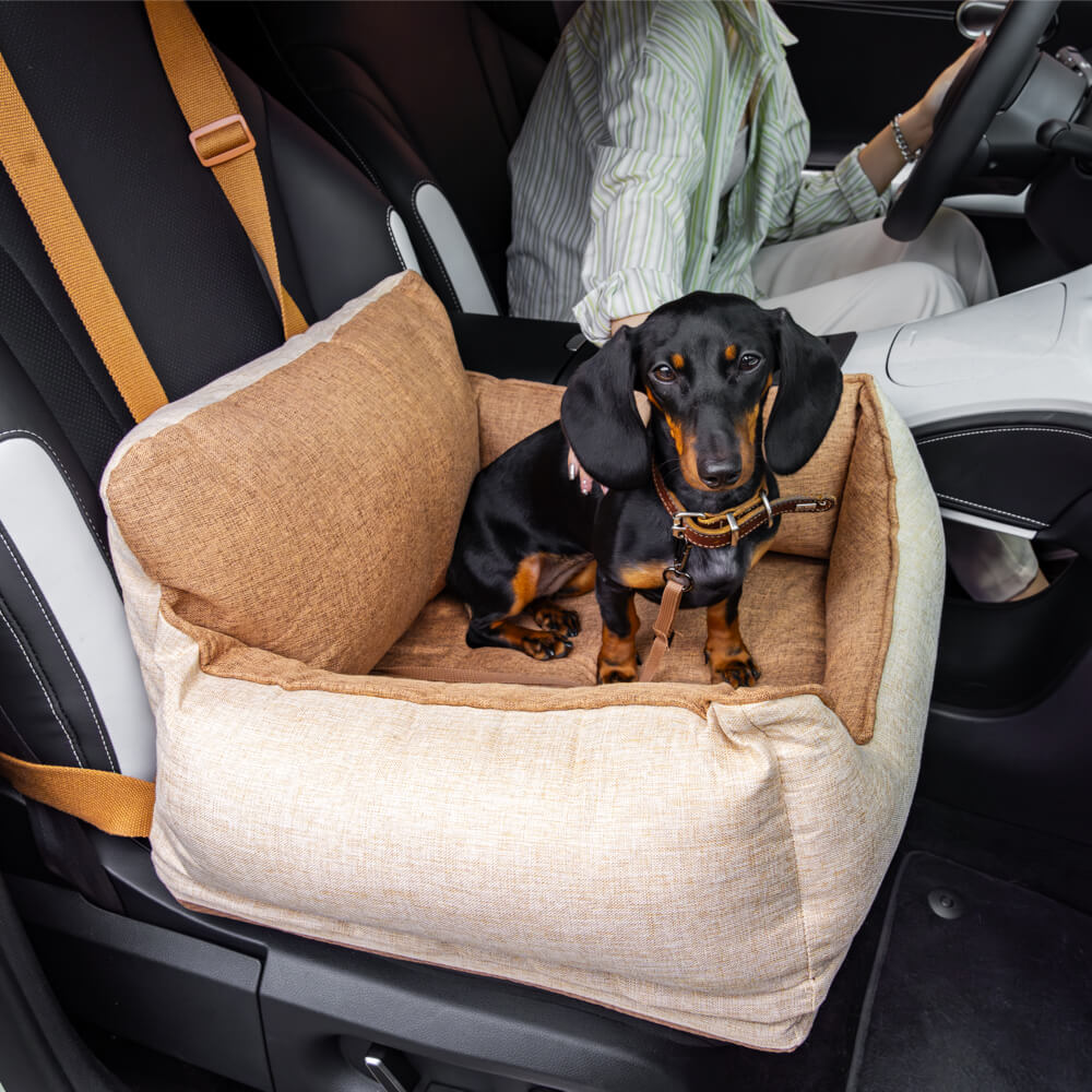 Letto da Auto per Cani Impermeabile e Sicuro - Caffè Chiaro