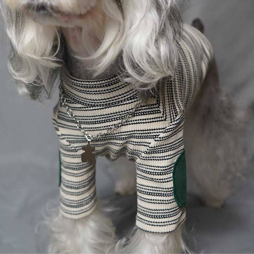 Chic Vinage Stripe Stretchy Warm Dog Knit Sweater