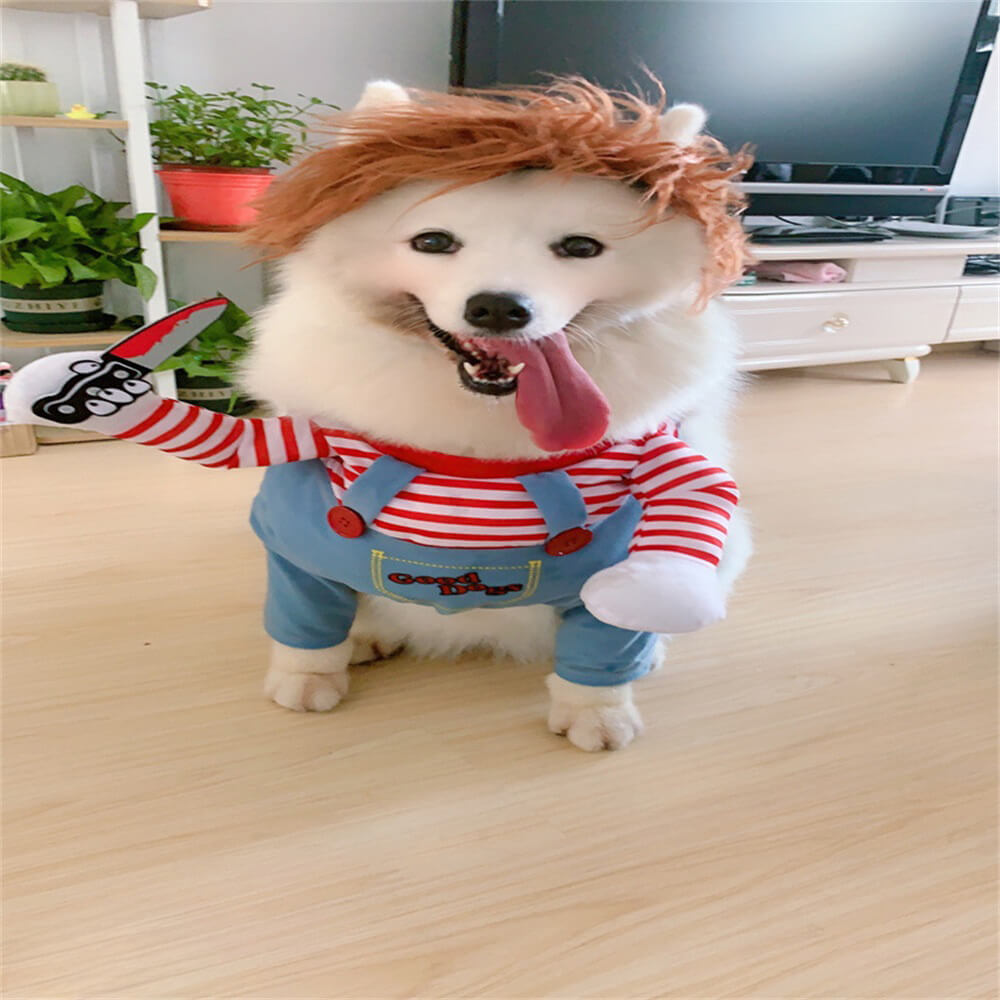 Costume da cane di Halloween Chucky pazzo horror