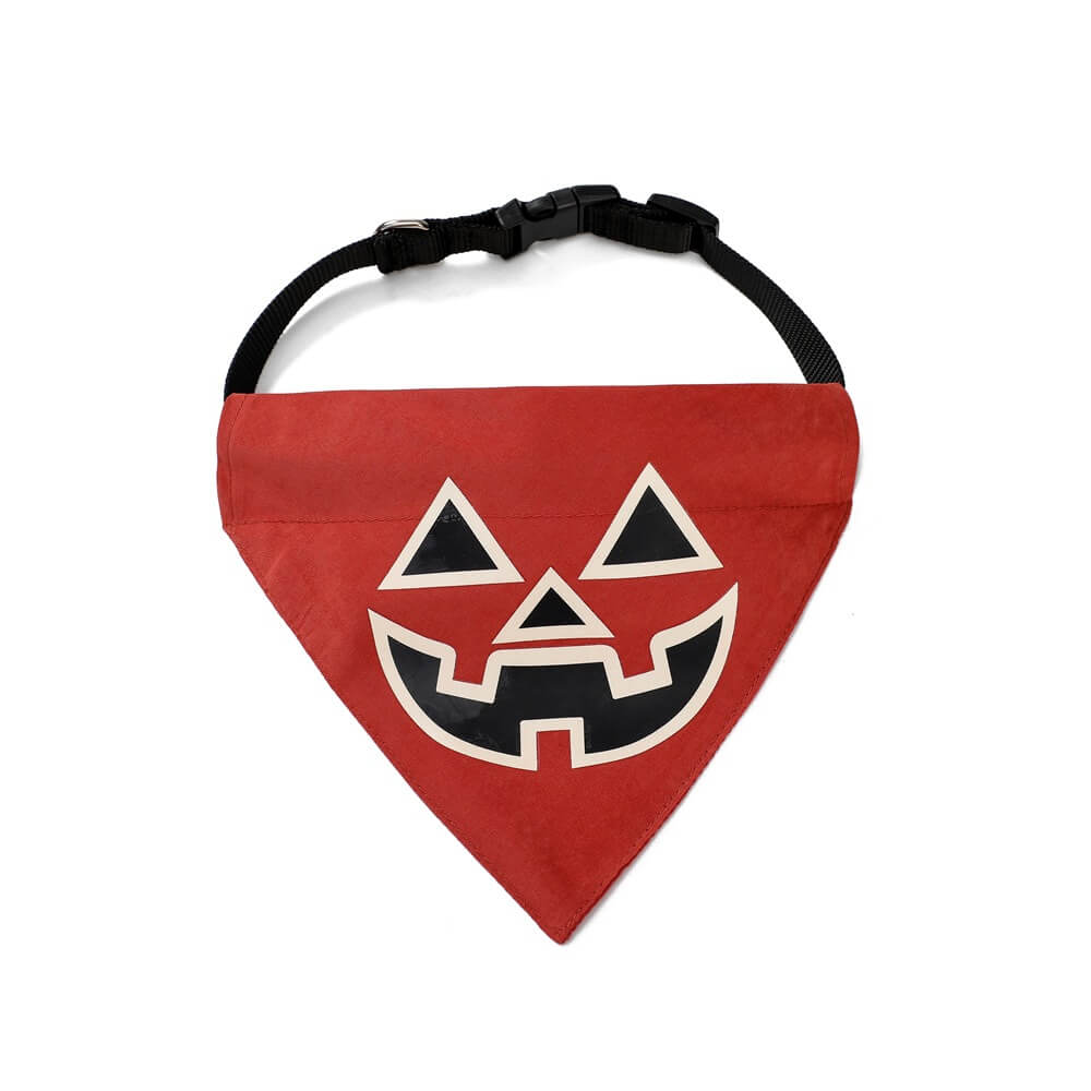 Bandana luminosa para mascotas de Halloween | Babero y collar para mascotas con forma de triángulo brillante