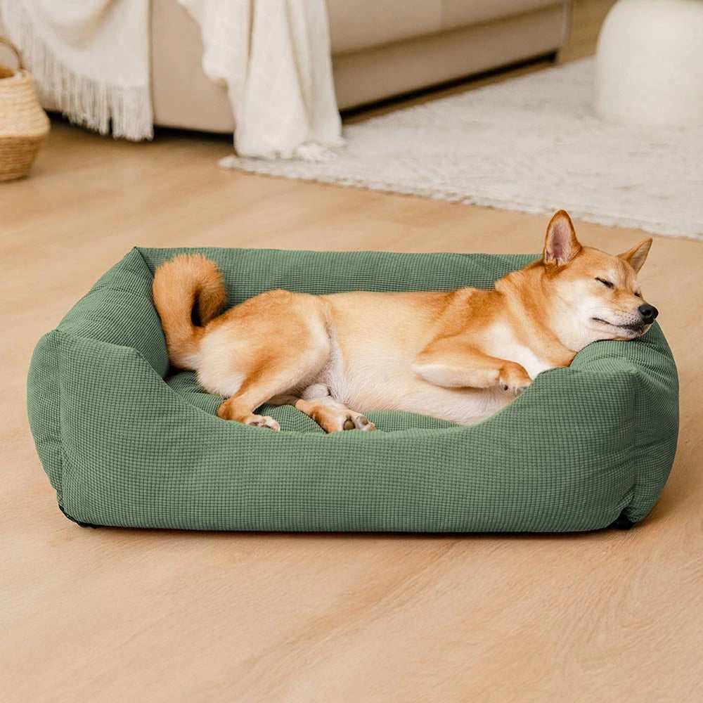 Letto per cani in corduroy, resistente ai graffi, traspirante e sfoderabile