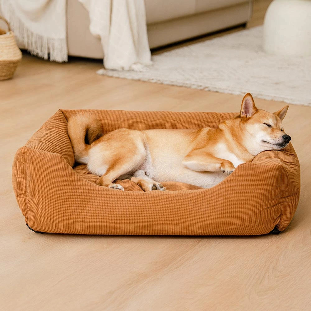 Letto per cani in corduroy, resistente ai graffi, traspirante e sfoderabile