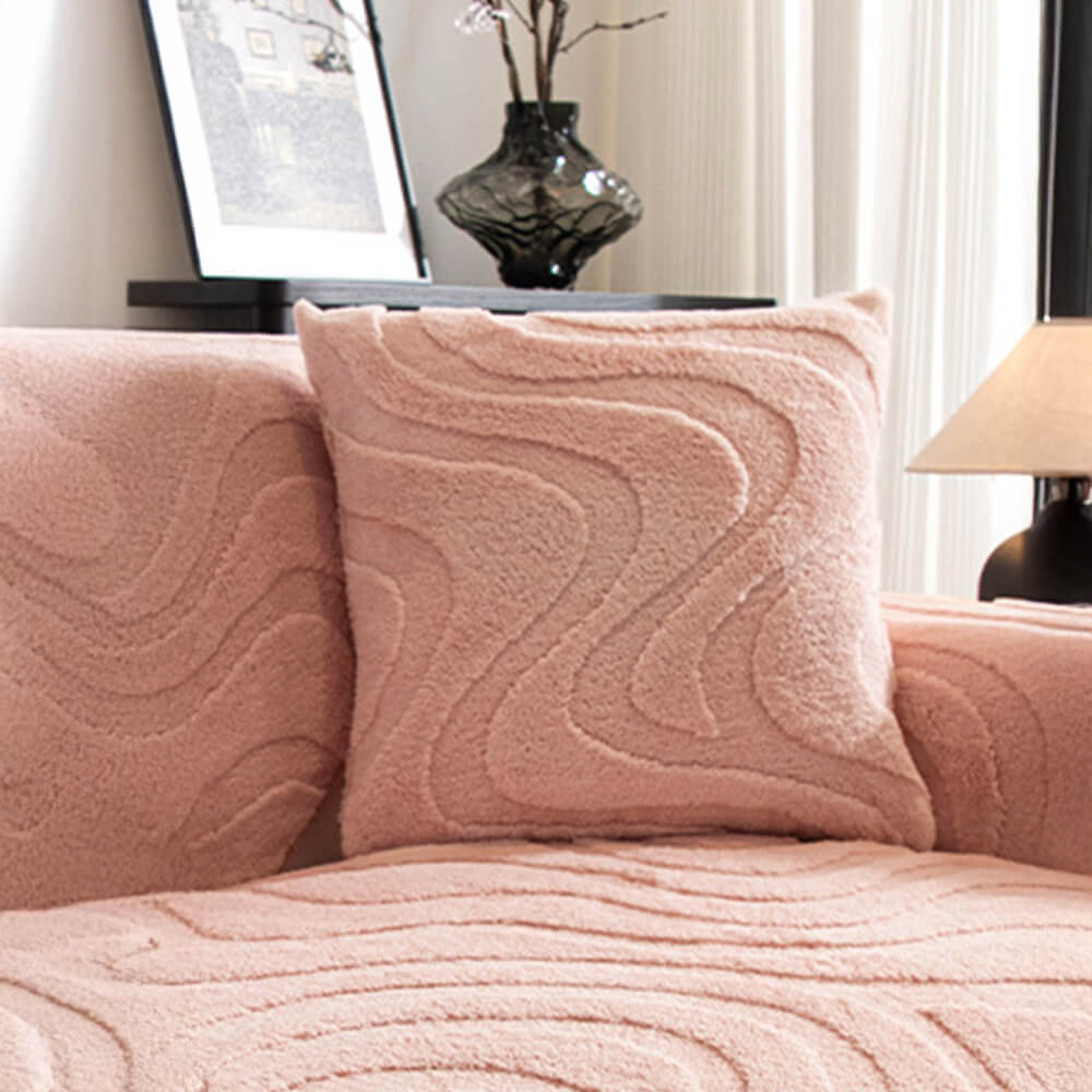 Copertura per divano antiscivolo in jacquard curvato in morbido peluche