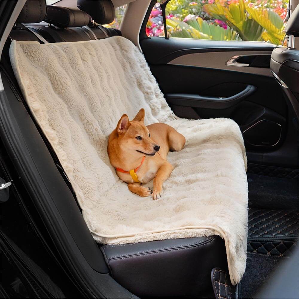 Fluffy Cozy Calming Pet Blanket Car Seat Protector Cover- Surestep