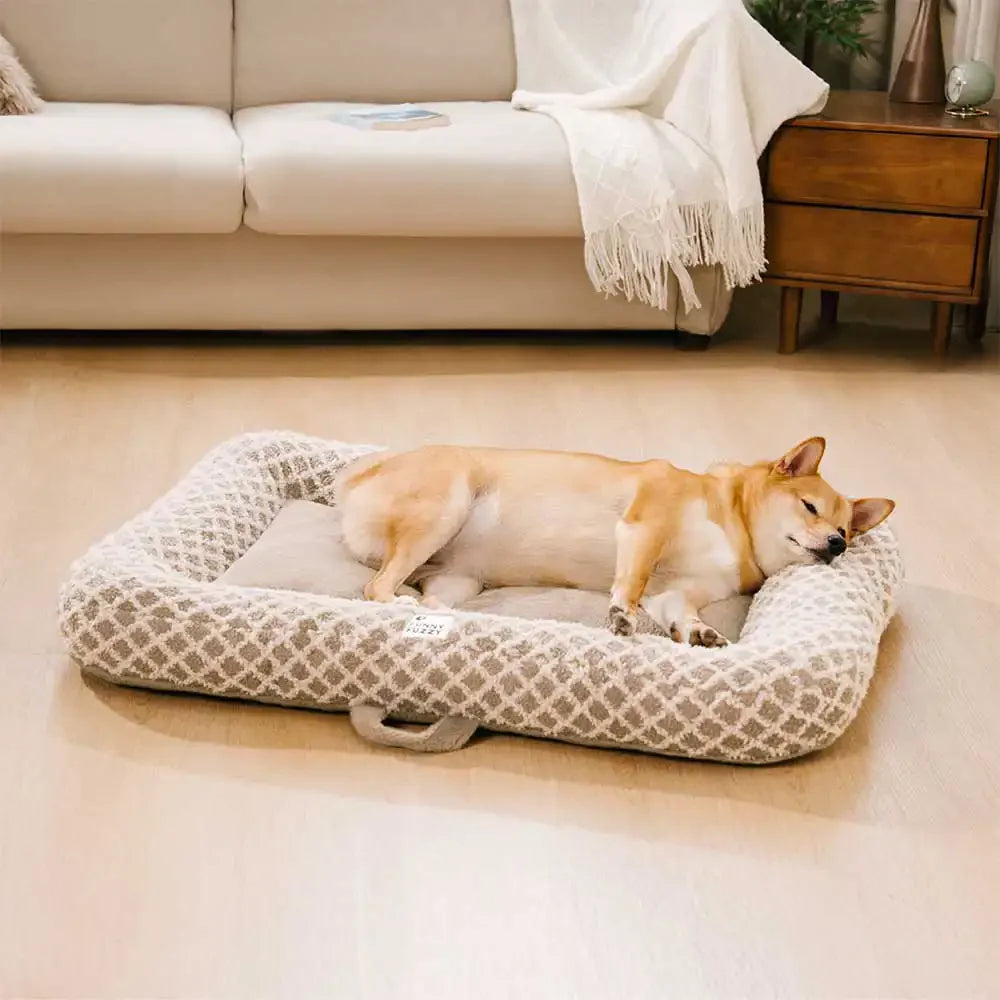 Tappetino per animali domestici in peluche multiuso double face a quadri a diamante - ComfyEase