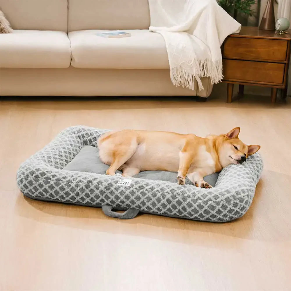Tappetino per animali domestici in peluche multiuso double face a quadri a diamante - ComfyEase