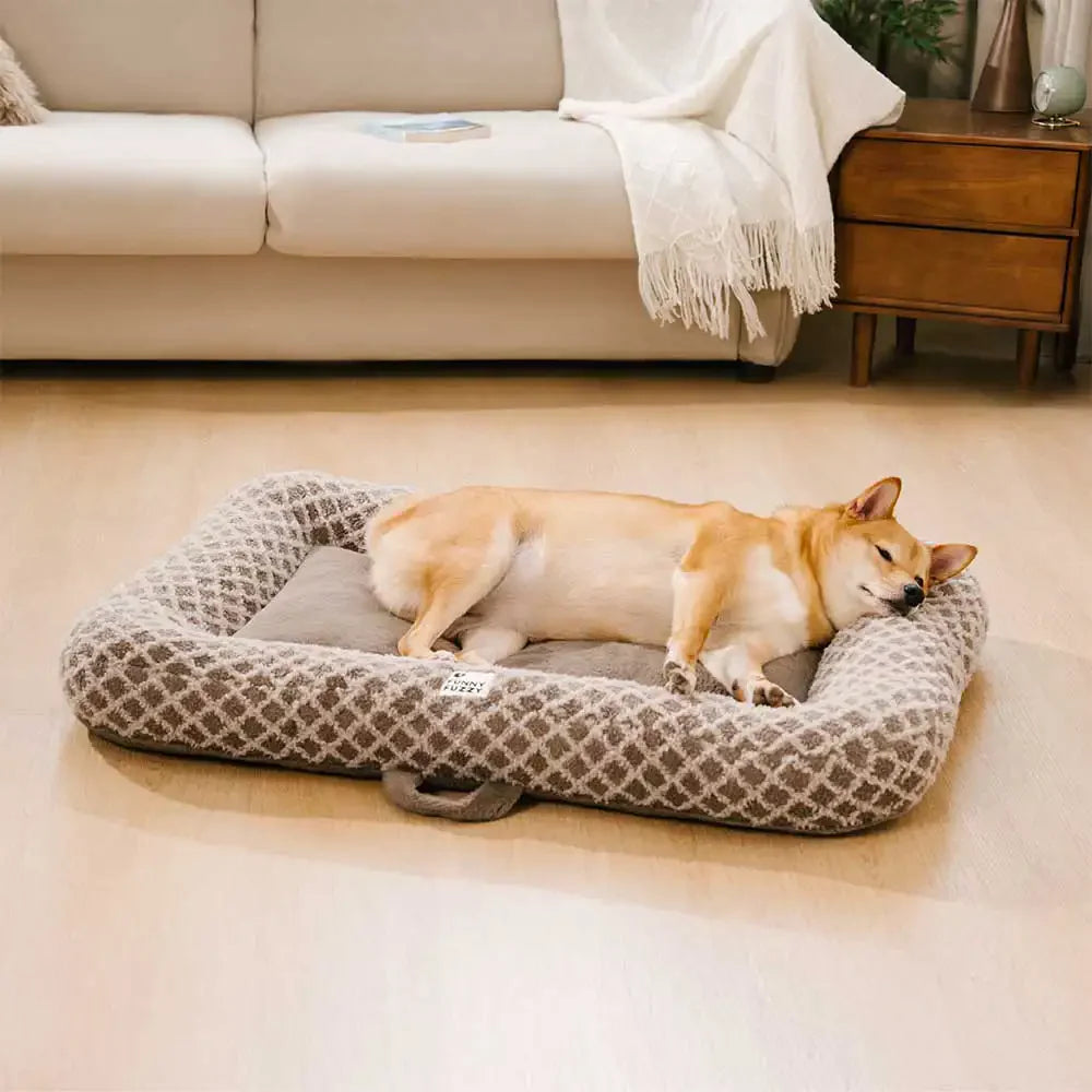 Tappetino per animali domestici in peluche multiuso double face a quadri a diamante - ComfyEase