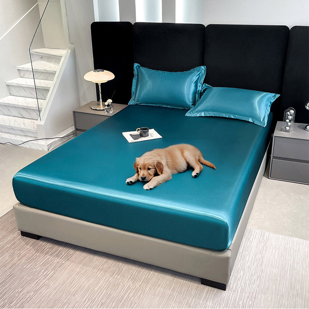 Protezione per materasso con federa in satin impermeabile, resistente ai peli e adatta agli animali domestici