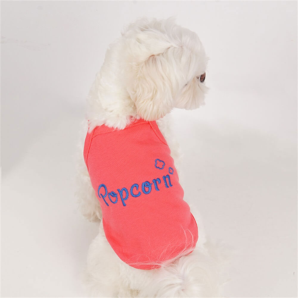 Pet clothing bright color ribbed pit striped vest for dogs and cats summer clothes