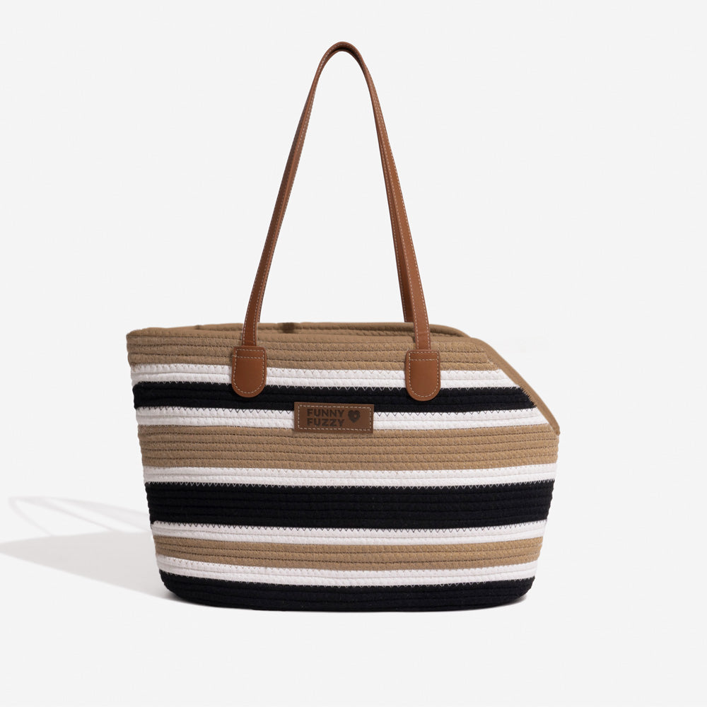 Borsa da spiaggia in cotone intrecciato leggera fatta a mano - Trasportino per animali domestici - Vacanze estive