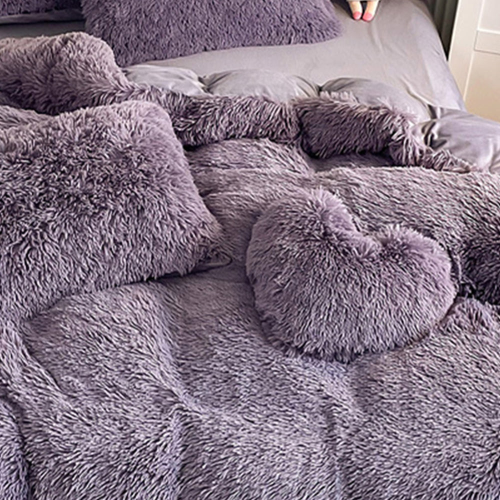 Set di lenzuola di lusso romantico in peluche spesso e caldo