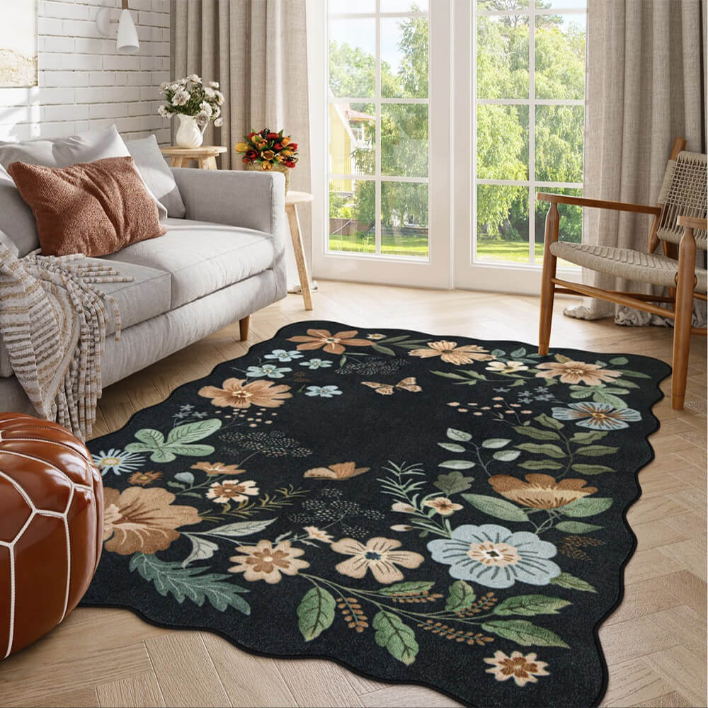 Nordic style plant flower living room sofa carpet
